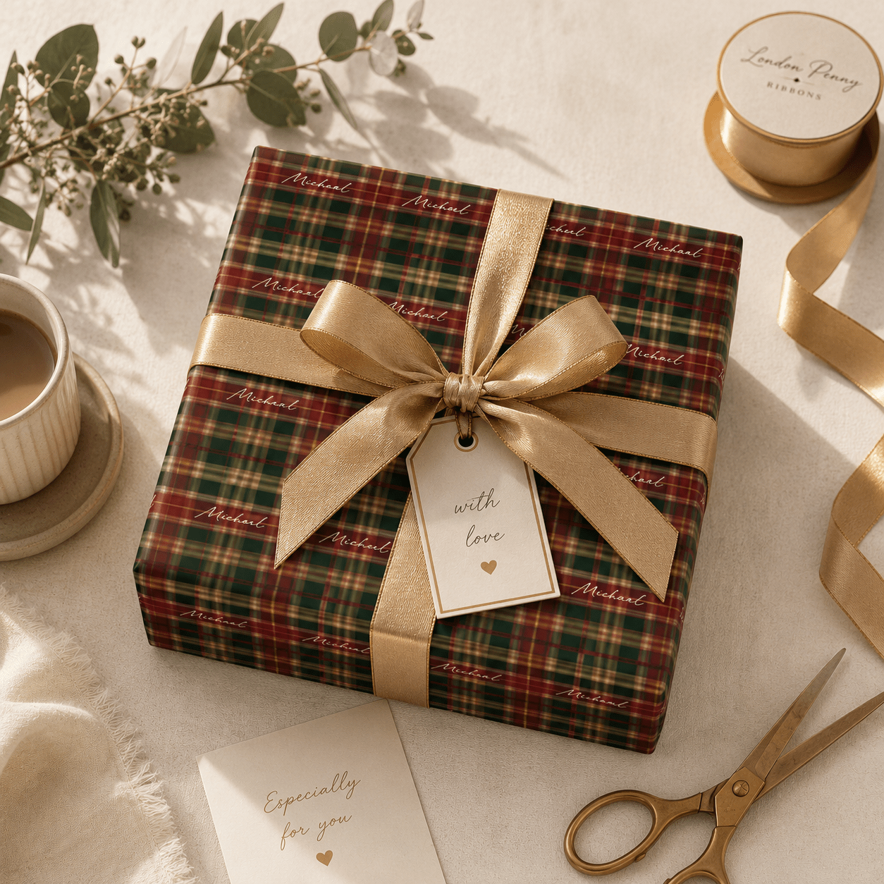 Personalized Tartan Wrapping Paper | Custom Gift Wrap - London Penny Gift Wrap