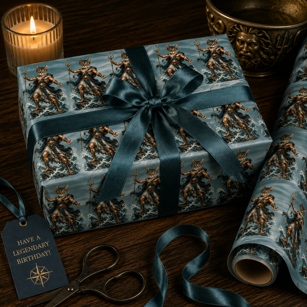 Personalized Poseidon Wrapping Paper | Custom Gift Wrap