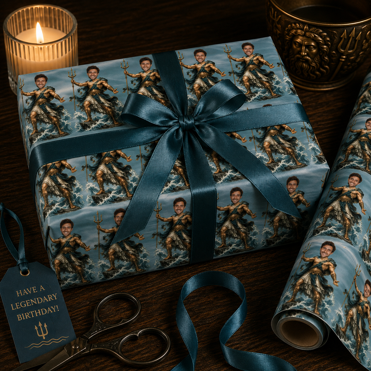 Personalized Poseidon Wrapping Paper | Custom Gift Wrap