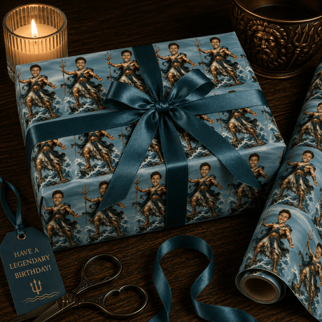 Personalized Poseidon Wrapping Paper | Custom Gift Wrap - London Penny Gift Wrap