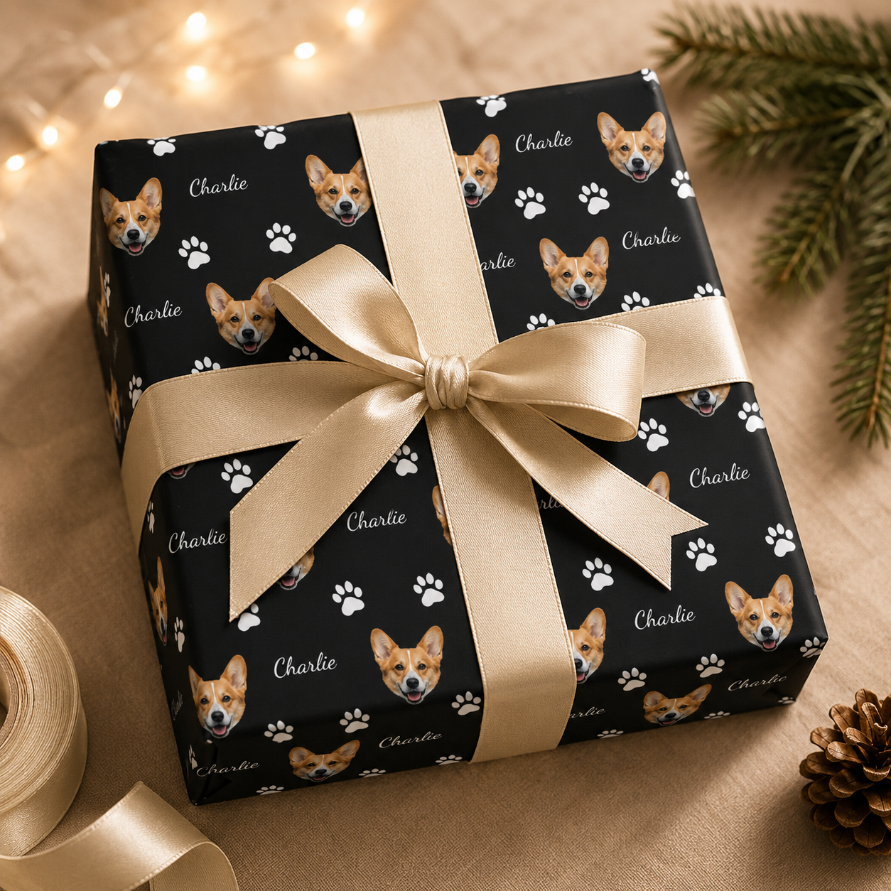 Personalized Dog Photo 6FT Wrapping Paper