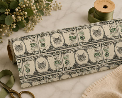 Personalized $250 Bill 6FT Wrapping Paper