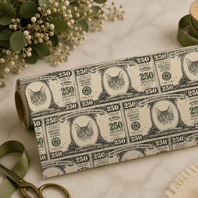 Personalized $250 Bill 6FT Wrapping Paper | Custom Gift Wrap - London Penny Gift Wrap