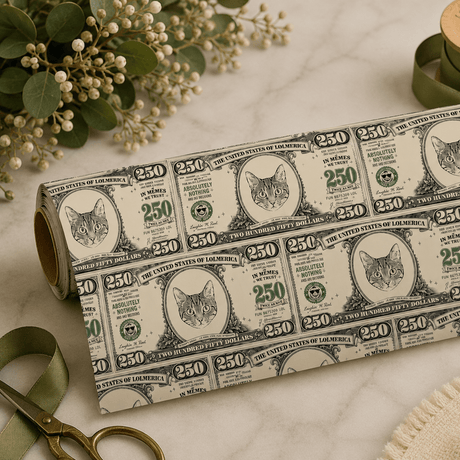 Personalized $250 Bill 6FT Wrapping Paper | Custom Gift Wrap - London Penny Gift Wrap