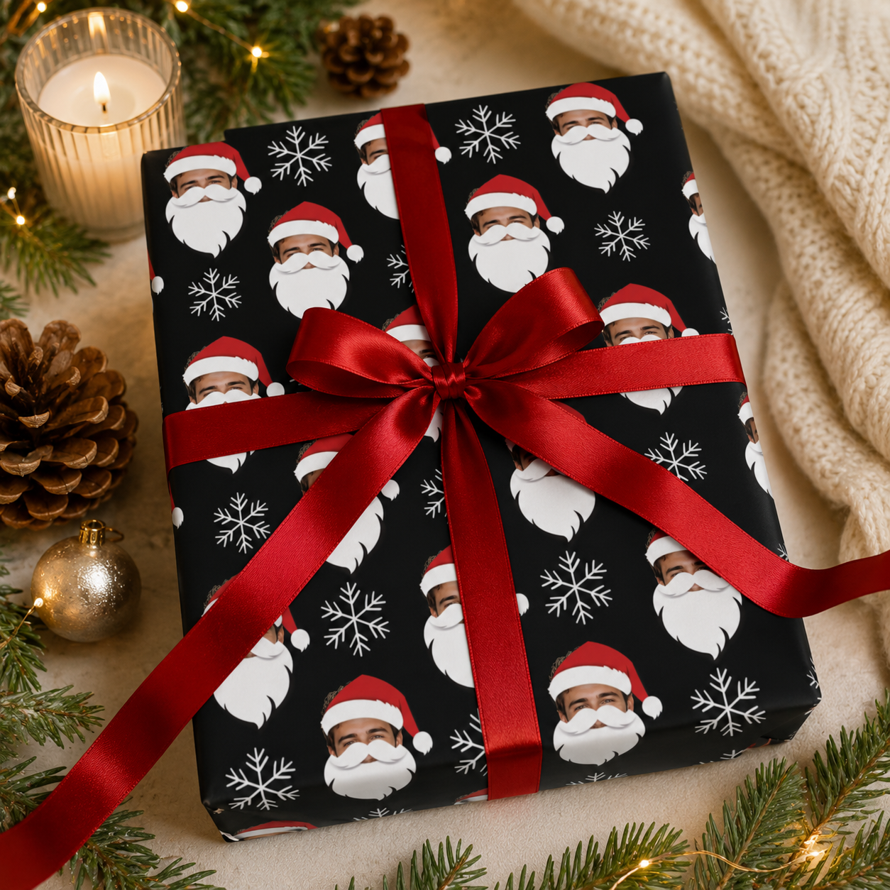 Personalized Santa 6FT Wrapping Paper