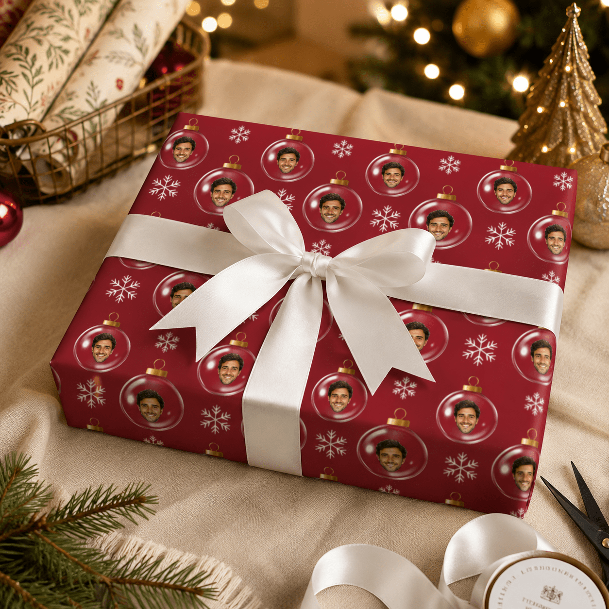 Personalized Ornament 6FT Wrapping Paper - London Penny Gift Wrap