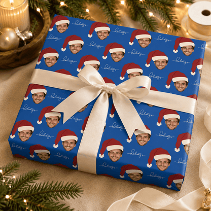 Personalized Santa Hat 6FT Wrapping Paper - London Penny Gift Wrap