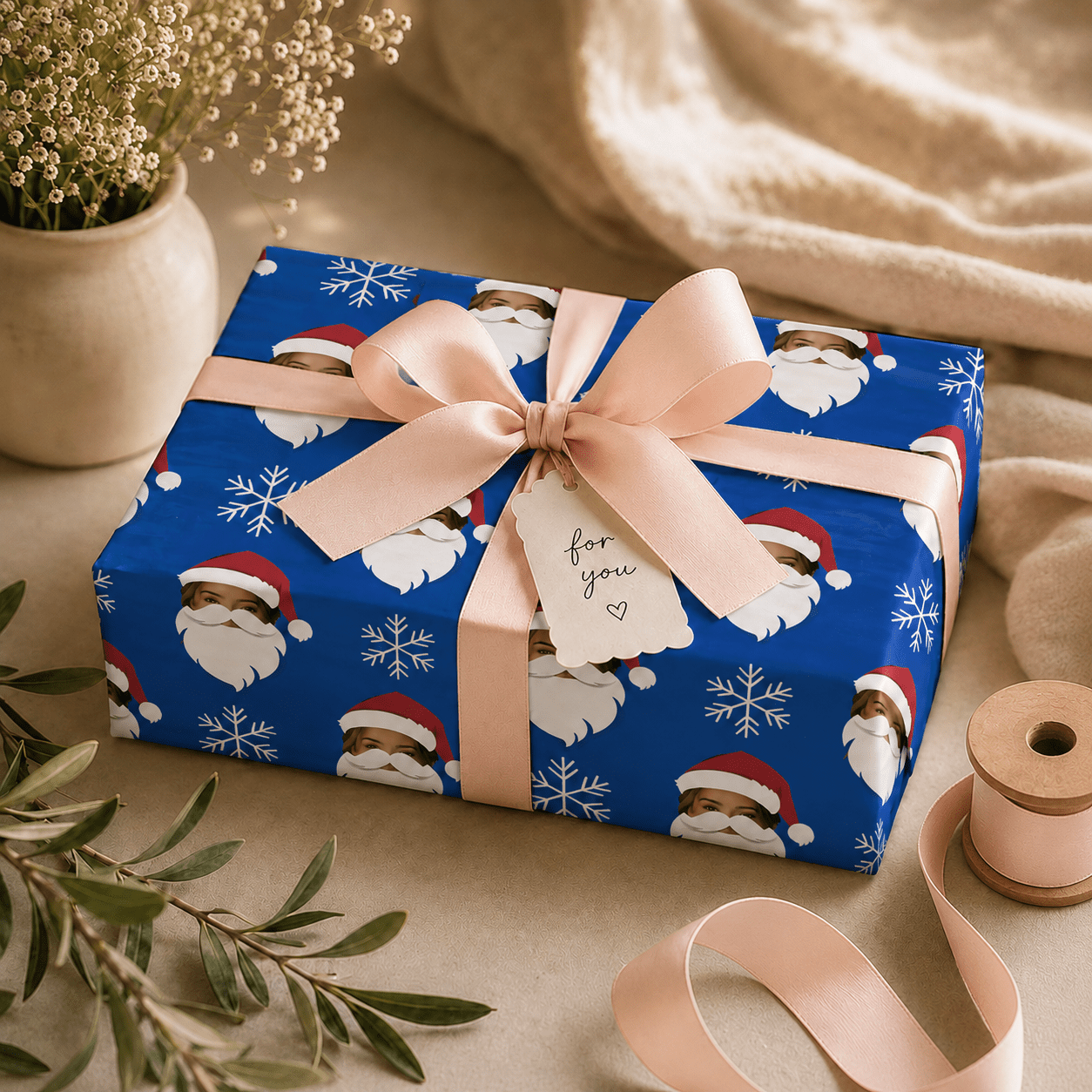 Personalized Santa 6FT Wrapping Paper | Custom Gift Wrap - London Penny Gift Wrap