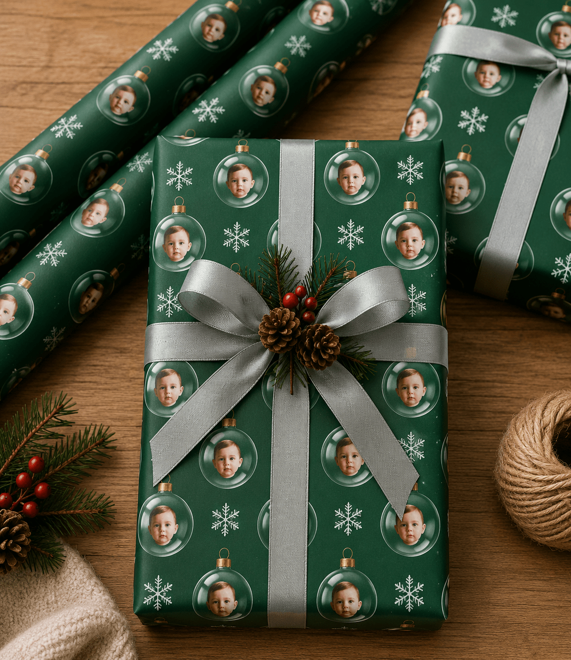 Personalized Ornament 6FT Wrapping Paper | Custom Gift Wrap - London Penny Gift Wrap