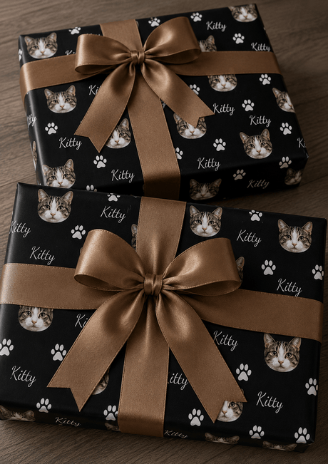 Personalized Cat 6FT Wrapping Paper | Custom Gift Wrap - London Penny Gift Wrap