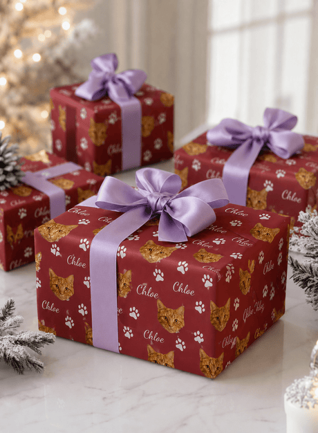 Personalized Cat 6FT Wrapping Paper | Custom Gift Wrap - London Penny Gift Wrap