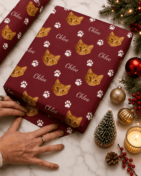 Personalized Cat 6FT Wrapping Paper | Custom Gift Wrap - London Penny Gift Wrap