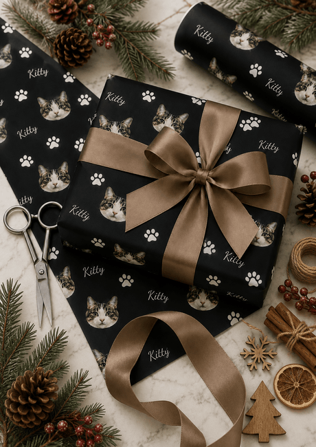 Personalized Cat 6FT Wrapping Paper | Custom Gift Wrap - London Penny Gift Wrap