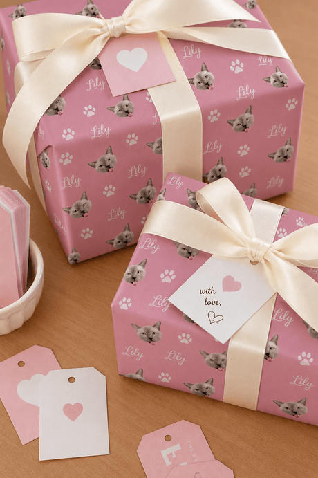 Personalized Cat 6FT Wrapping Paper | Custom Gift Wrap - London Penny Gift Wrap