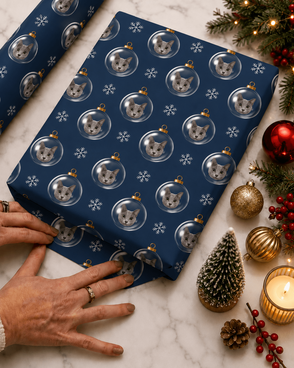 Personalized Ornament 6FT Wrapping Paper | Custom Gift Wrap - London Penny Gift Wrap