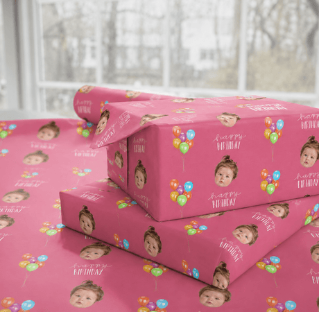 Personalized Birthday Balloons 6FT Wrapping Paper | Custom Gift Wrap - London Penny Gift Wrap