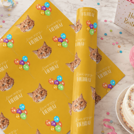 Personalized Birthday Balloons 6FT Wrapping Paper | Custom Gift Wrap - London Penny Gift Wrap