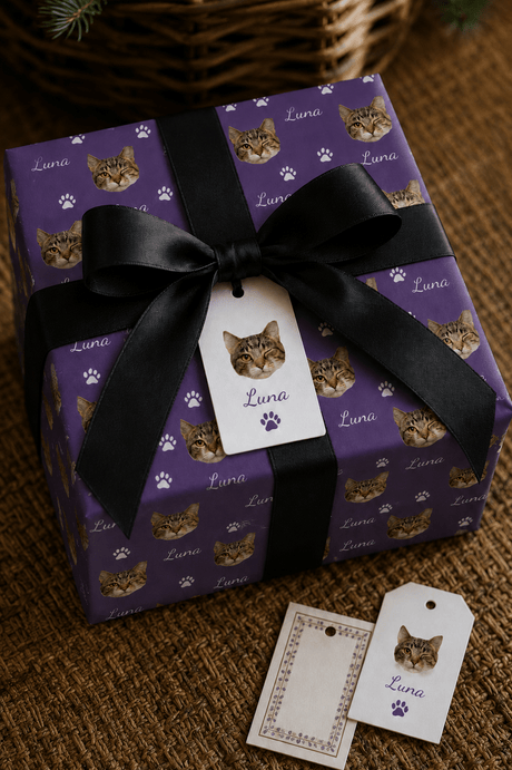 Personalized Cat 6FT Wrapping Paper | Custom Gift Wrap - London Penny Gift Wrap