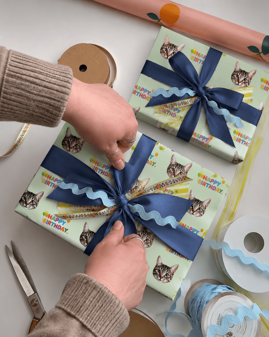 Personalized Birthday Cake 6FT Wrapping Paper | Custom Gift Wrap - London Penny Gift Wrap