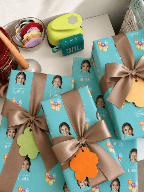 Personalized Birthday Balloons 6FT Wrapping Paper | Custom Gift Wrap - London Penny Gift Wrap
