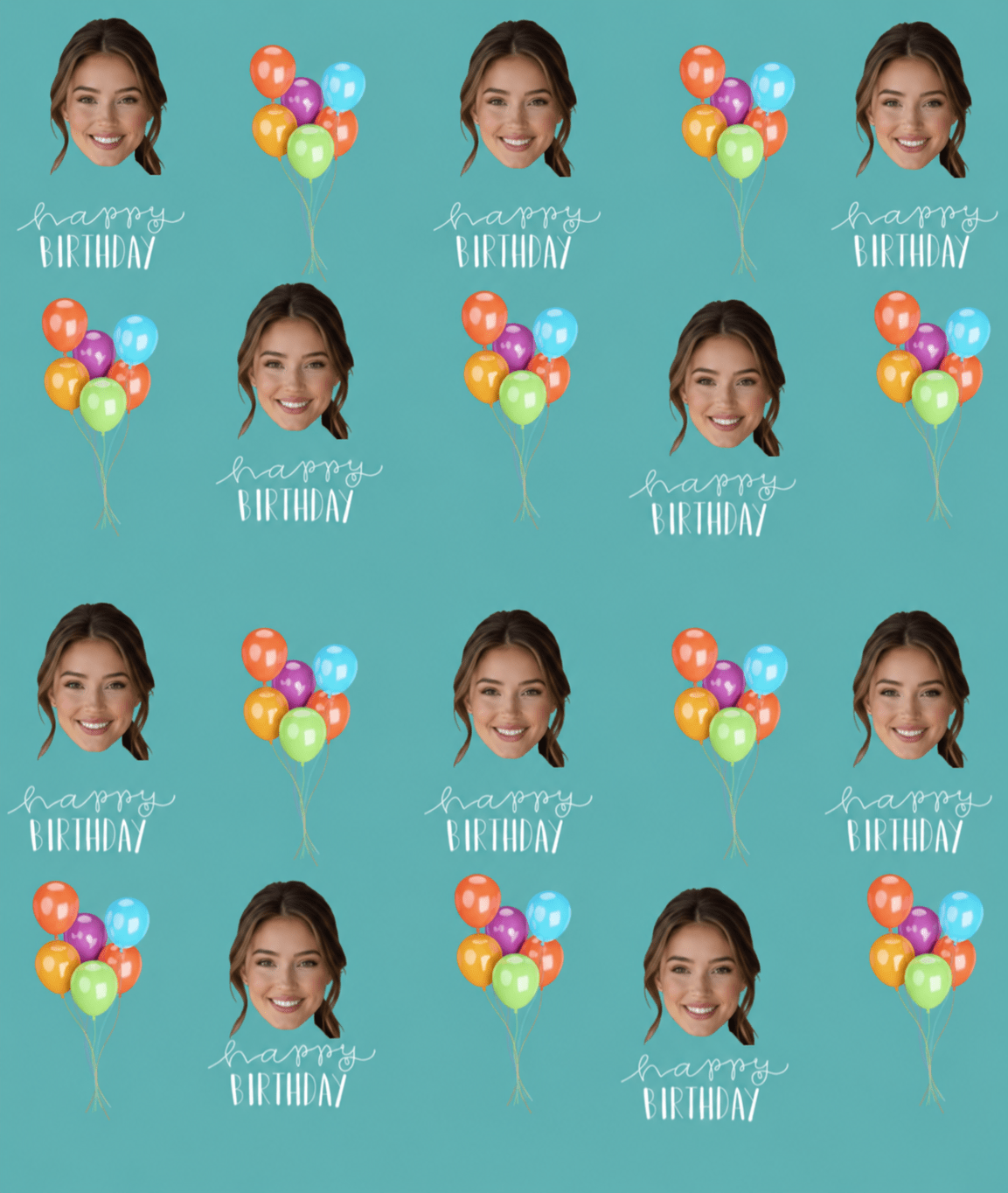 Personalized Birthday Balloons 6FT Wrapping Paper | Custom Gift Wrap - London Penny Gift Wrap