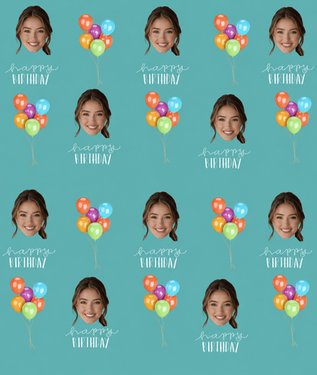 Personalized Birthday Balloons 6FT Wrapping Paper | Custom Gift Wrap - London Penny Gift Wrap