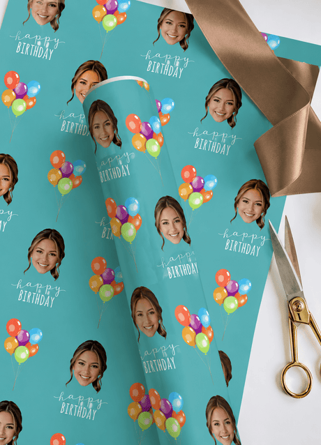 Personalized Birthday Balloons 6FT Wrapping Paper | Custom Gift Wrap - London Penny Gift Wrap