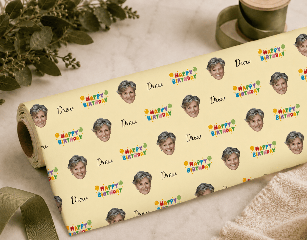 Personalized Birthday Cake 6FT Wrapping Paper | Custom Gift Wrap - London Penny Gift Wrap