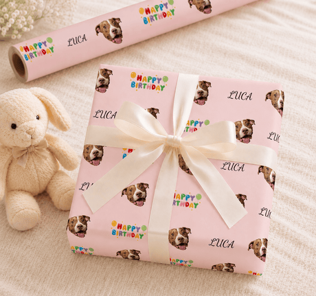 Personalized Birthday Cake 6FT Wrapping Paper | Custom Gift Wrap - London Penny Gift Wrap