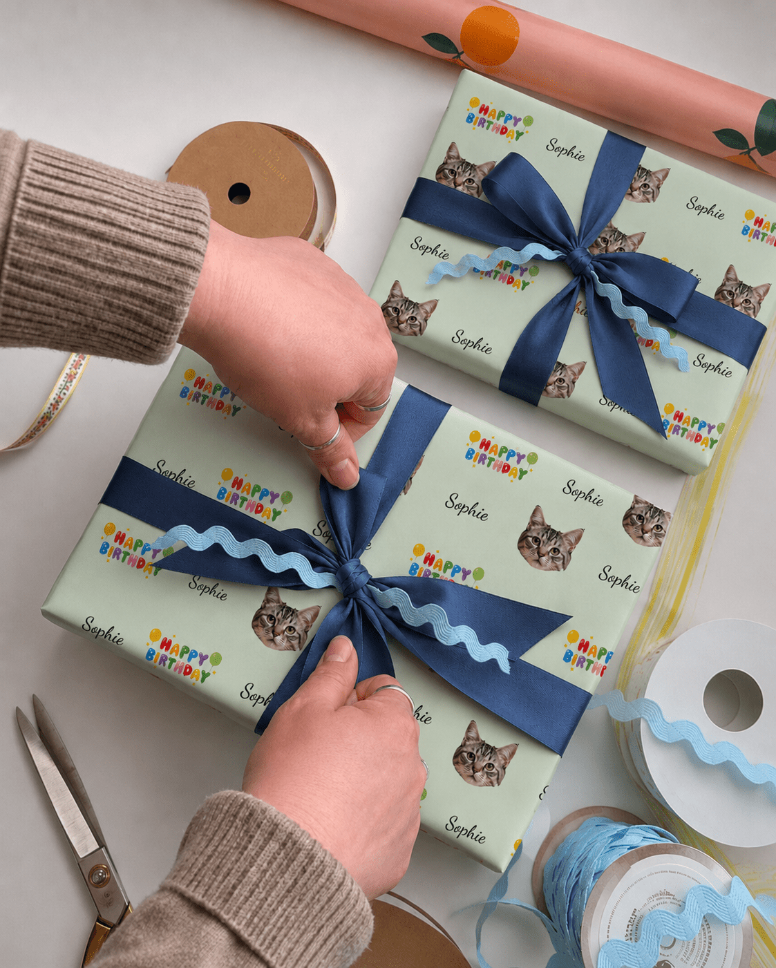 Personalized Birthday Cake 6FT Wrapping Paper | Custom Gift Wrap - London Penny Gift Wrap