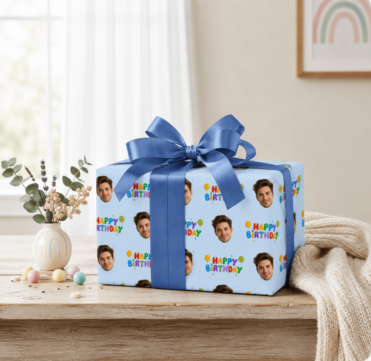Personalized Birthday Cake 6FT Wrapping Paper | Custom Gift Wrap - London Penny Gift Wrap