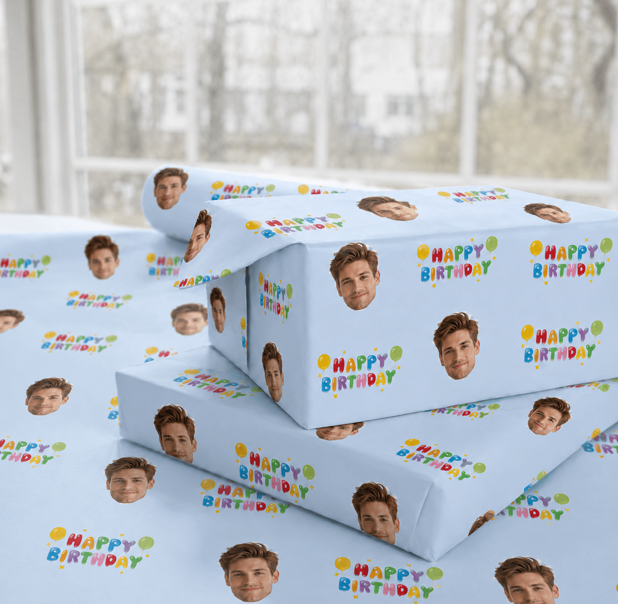 Personalized Birthday Cake 6FT Wrapping Paper | Custom Gift Wrap - London Penny Gift Wrap