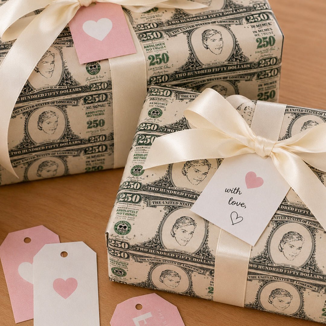 Personalized $250 Bill Wrapping Paper | Custom Gift Wrap - London Penny Gift Wrap