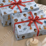 Personalized Zoo Animals Wrapping Paper | Custom Gift Wrap - London Penny Gift Wrap