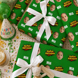 Personalized Comic Birthday Wrapping Paper | Custom Gift Wrap - London Penny Gift Wrap