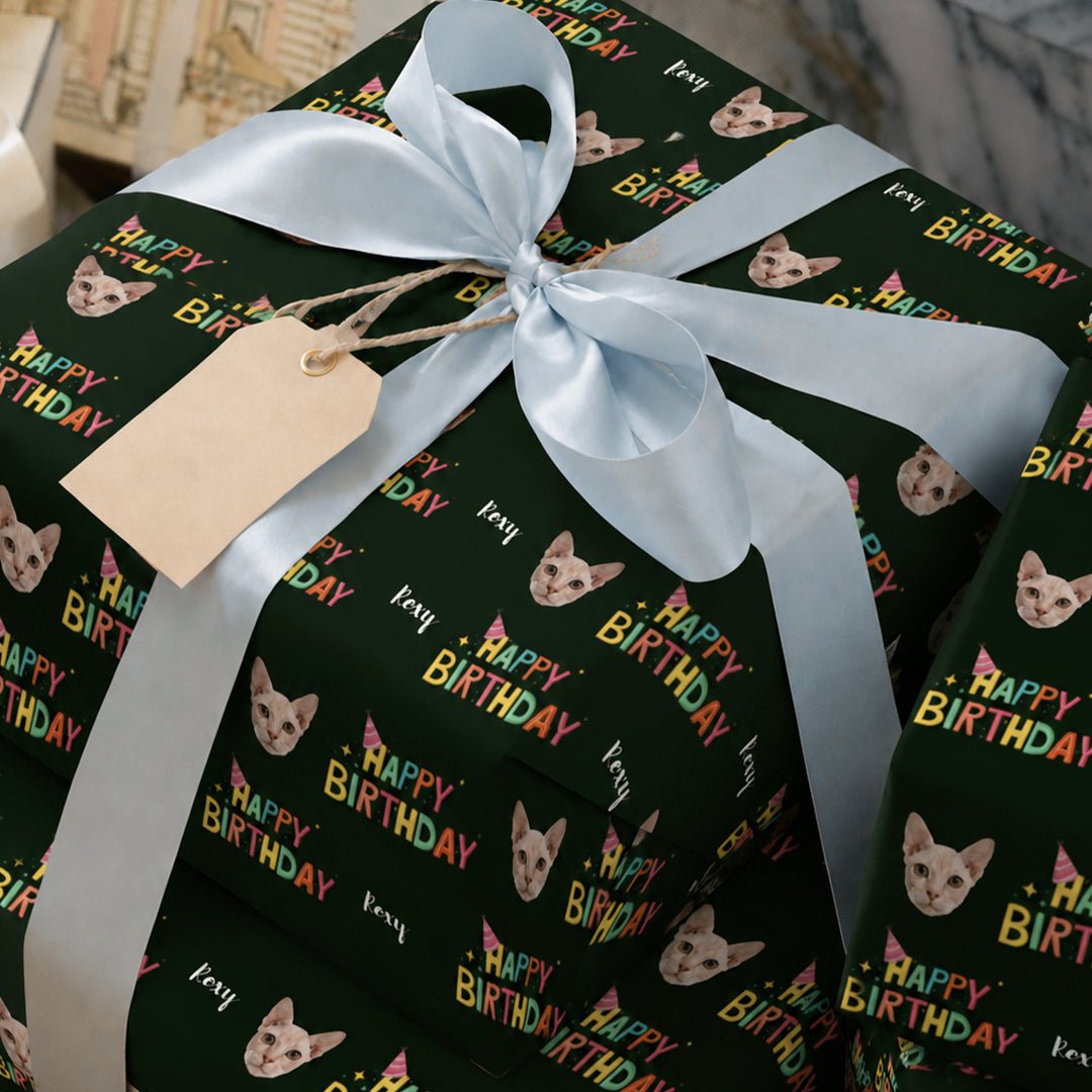 Personalized Happy Birthday Wrapping Paper | Custom Gift Wrap - London Penny Gift Wrap