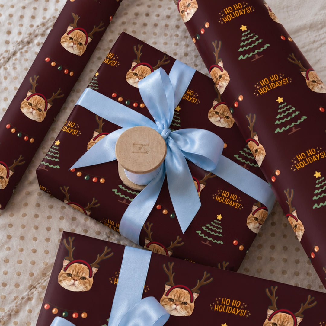 Personalized Reindeer 6FT Wrapping Paper | Custom Gift Wrap - London Penny Gift Wrap