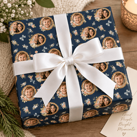 Personalized Vintage Family Photo Album Wrapping Paper | Custom Gift Wrap - London Penny Gift Wrap