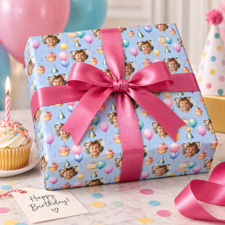 Personalized Birthday Party Wrapping Paper | Custom Gift Wrap - London Penny Gift Wrap
