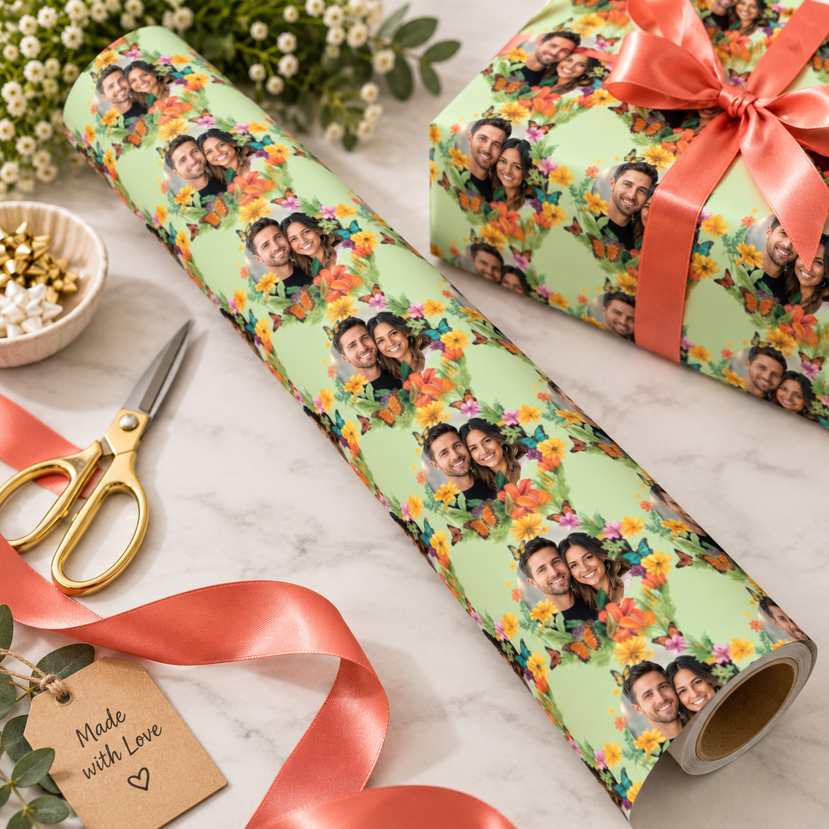 Personalized Garden Party Wrapping Paper | Custom Gift Wrap