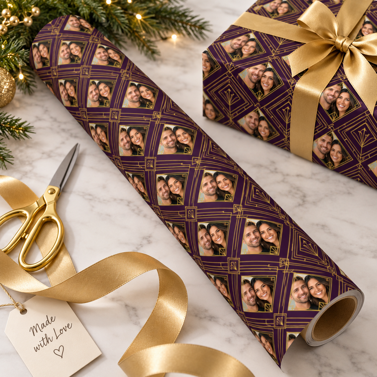 Personalized Diamond Dance Wrapping Paper | Custom Gift Wrap