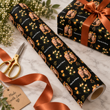 Personalized Orange Wild Flowers Wrapping Paper | Custom Gift Wrapper