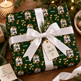 Personalized Orange Wild Flowers Wrapping Paper | Custom Gift Wrapper