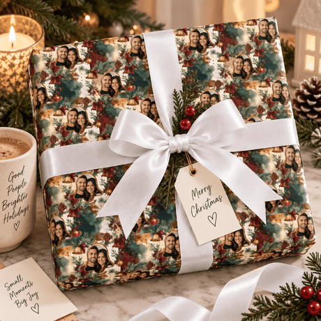 Personalized Holiday Bells Wrapping Paper | Custom Gift Wrap - London Penny Gift Wrap