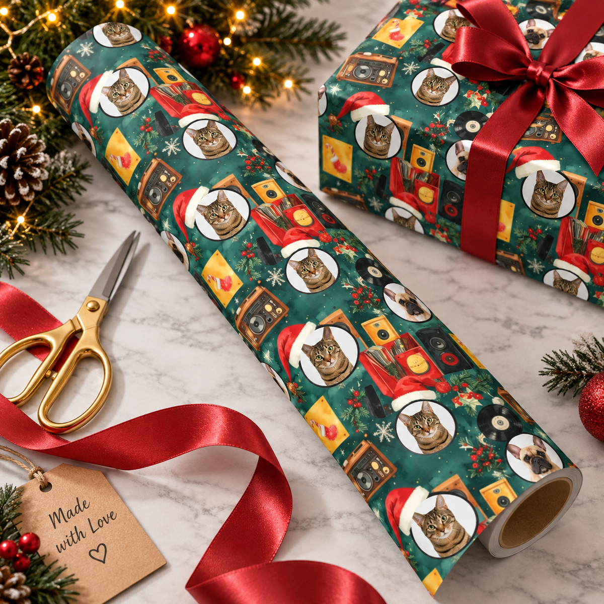 Personalized The Merry Record Club Wrapping Paper | Custom Gift Wrap