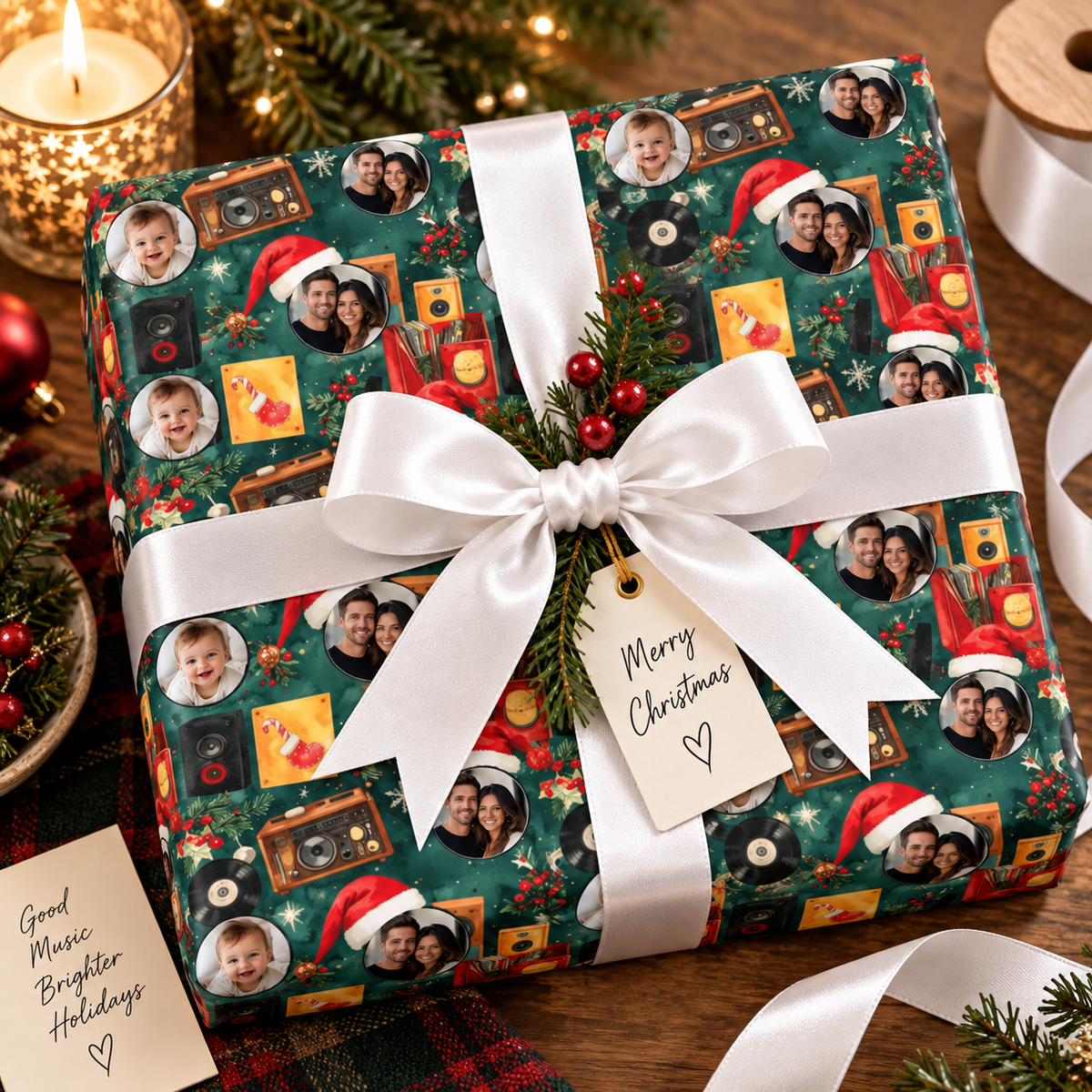 Personalized The Merry Record Club Wrapping Paper | Custom Gift Wrap