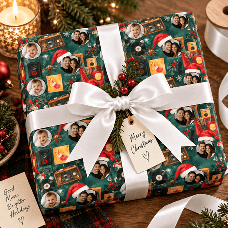 Personalized The Merry Record Club Wrapping Paper | Custom Gift Wrap - London Penny Gift Wrap