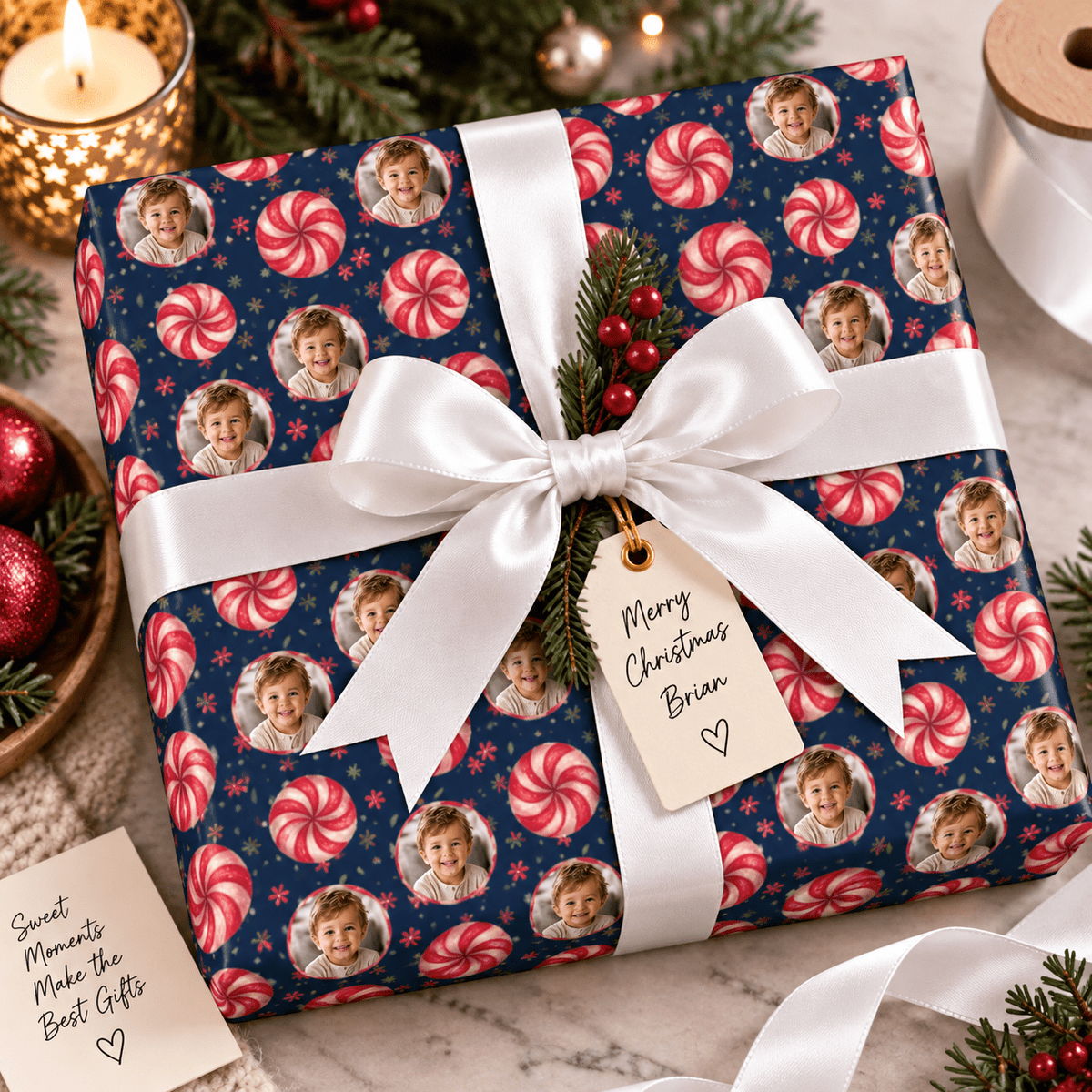 Personalized Sweet Swirl Wrapping Paper | Custom Gift Wrap - London Penny Gift Wrap