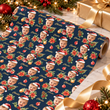 Personalized Holly Hats Wrapping Paper | Custom Gift Wrap