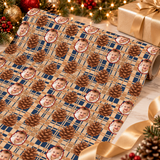 Personalized Plaid & Pinecones Wrapping Paper | Custom Gift Wrap